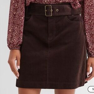 Loft brushed Brown Corduroy Skirt size 2